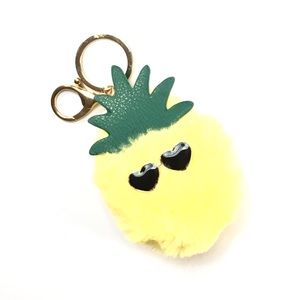 Pineapple Pom Pom Keychain / Bag Charm